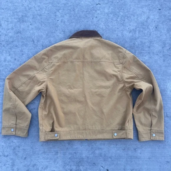 Levis Mens Tan Canvas Workwear Jacket Corduroy Collar Brown A1830-00005 Small - Picture 4 of 8